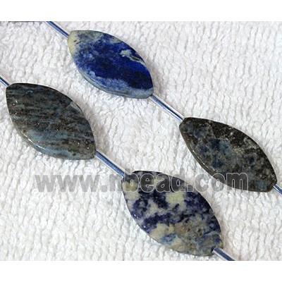 Natural lapis lazuli bead, horse-eye shape