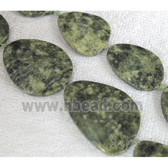 Natural chrysoprase stone bead, freeform
