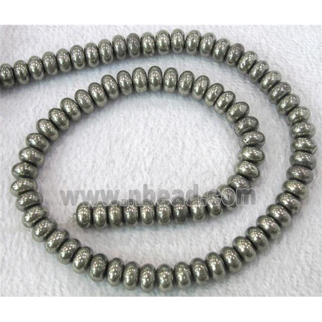 natural Pyrite rondelle Beads