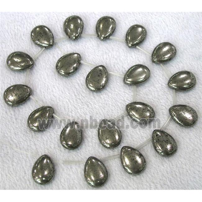 natural Pyrite Beads, teardrop