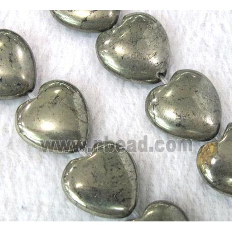 natural Pyrite Beads, heart