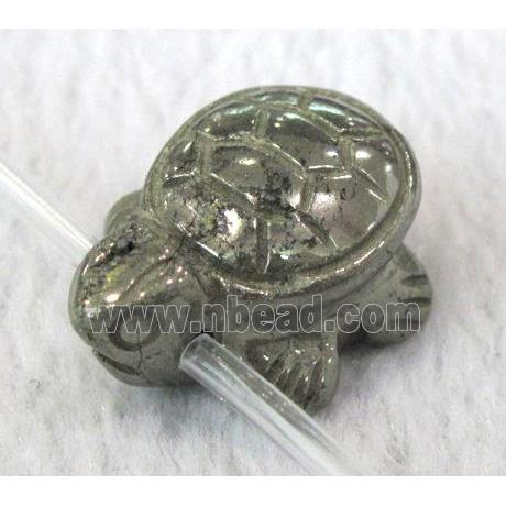 natural Pyrite Beads, tortoise charm