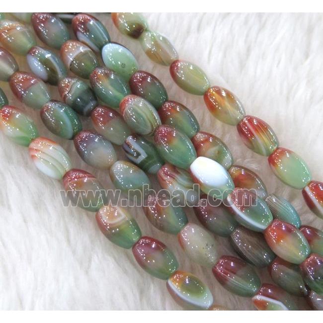 Agate bead, barrel, colorful