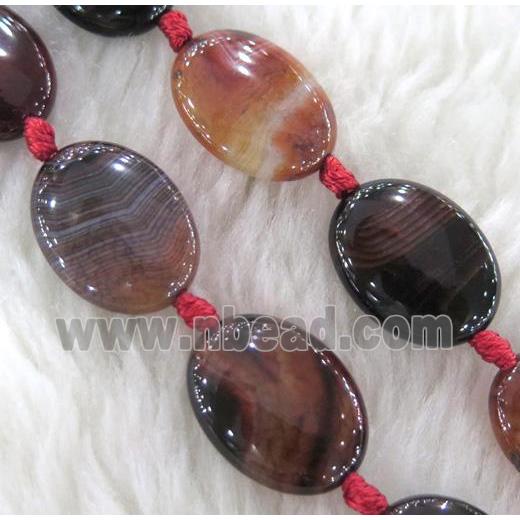 Agate beads, oval, mixed color
