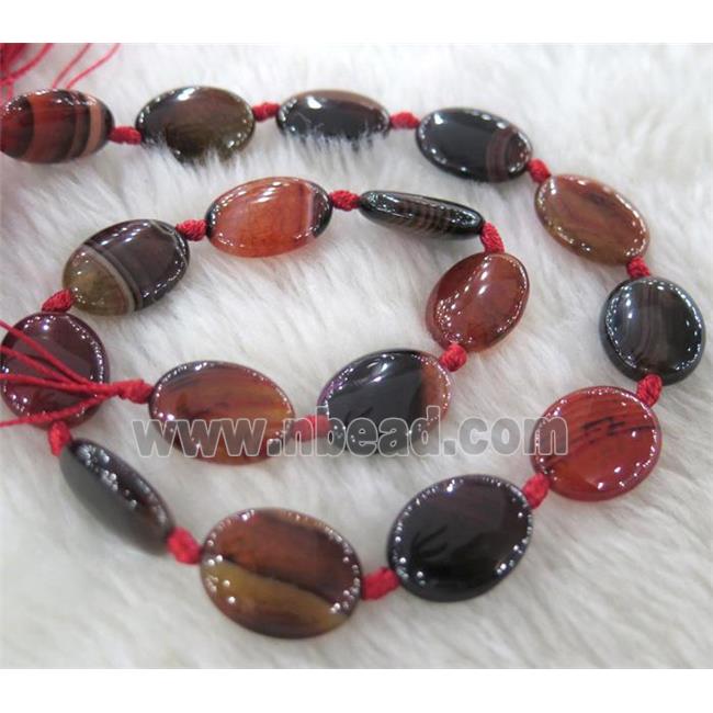 Agate beads, oval, mixed color