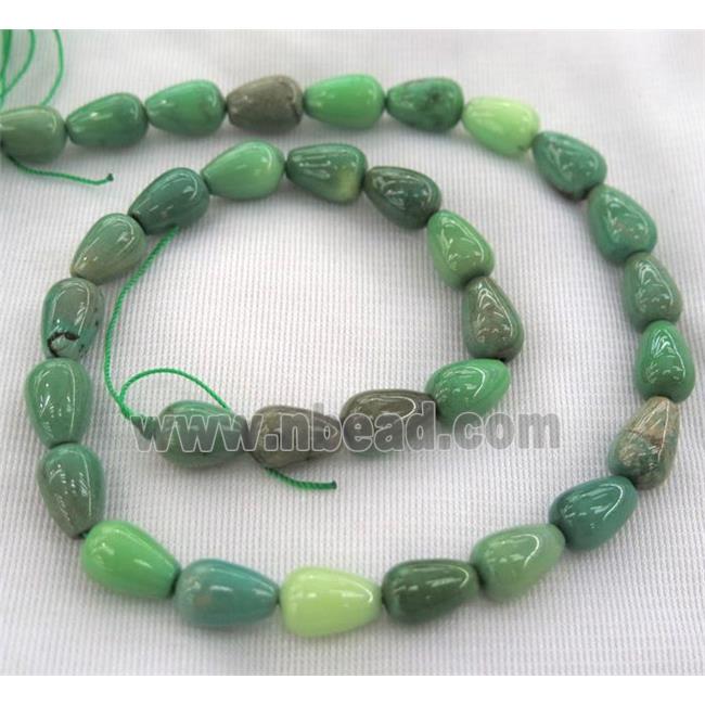 Green Grass Agate bead, teardrop