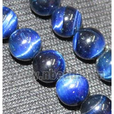 blue tiger eye stone beads, round