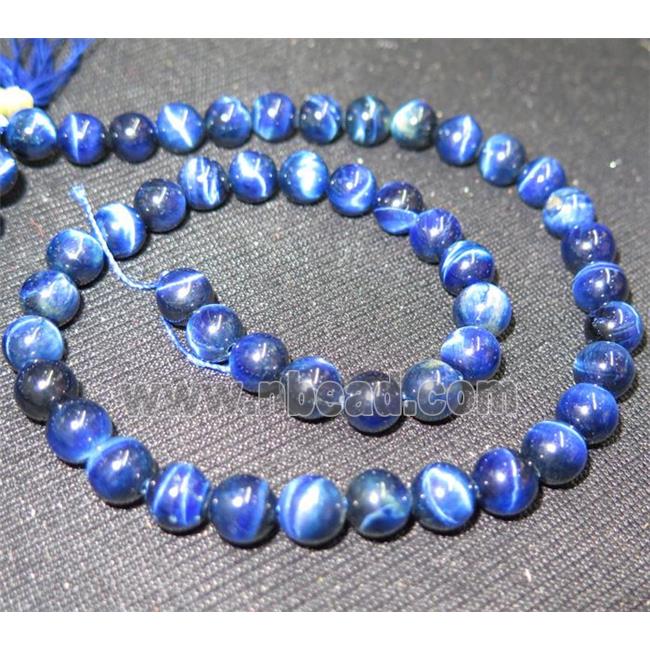 blue tiger eye stone beads, round