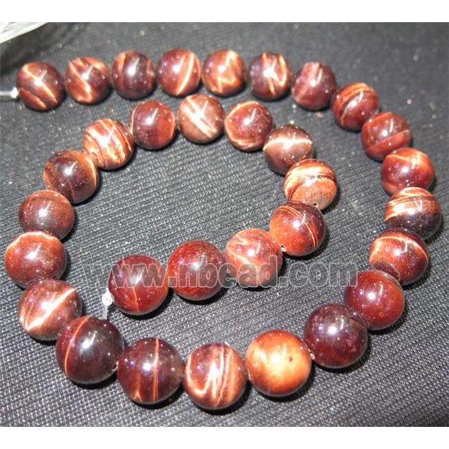 red tiger eye beads, round