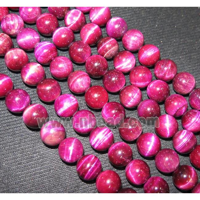 hot-pink tiger eye bead, round