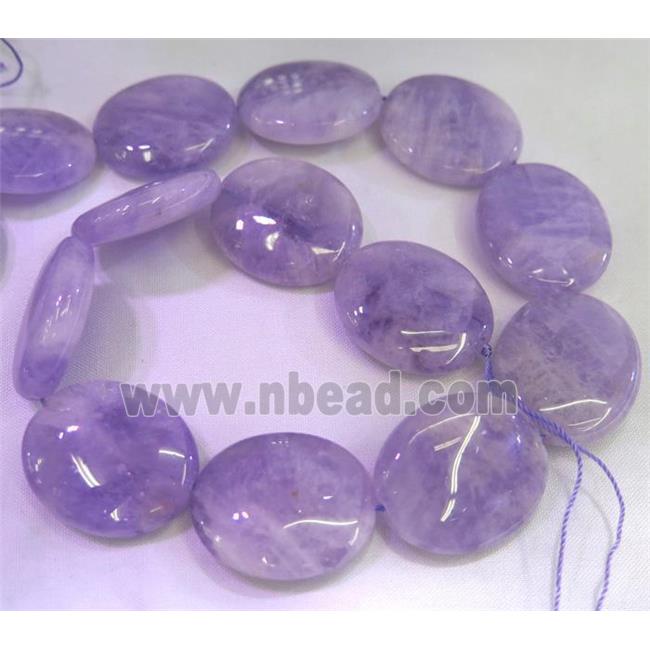 purple Chalcedony beads, oval