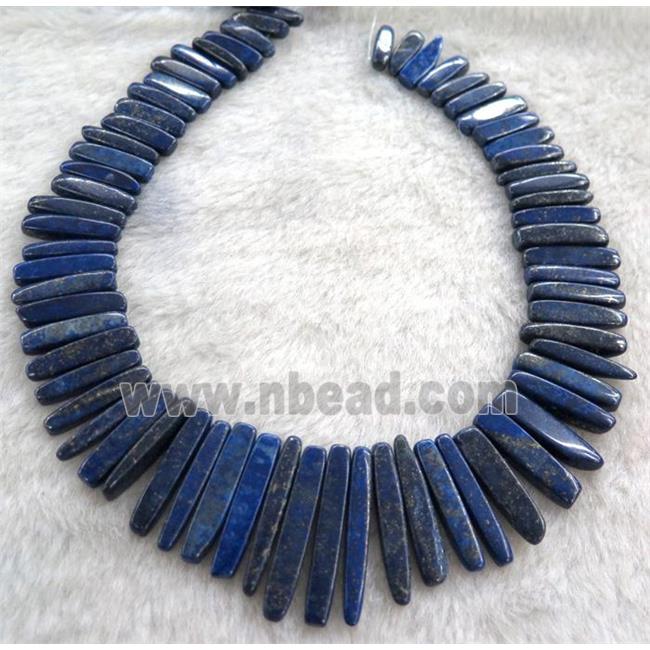 lapis lazuli bead, stick, freeform