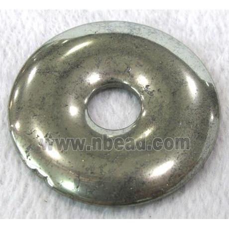 natural Pyrite pendant, donut