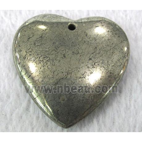 natural Pyrite pendant, heart