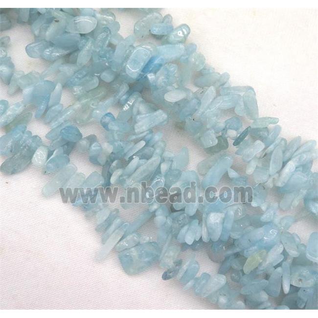 Aquamarine chips bead, freeform