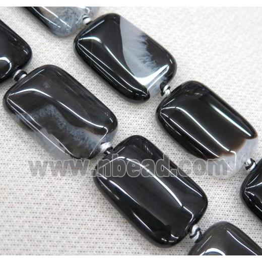 Agate Druzy rectangle beads, white black