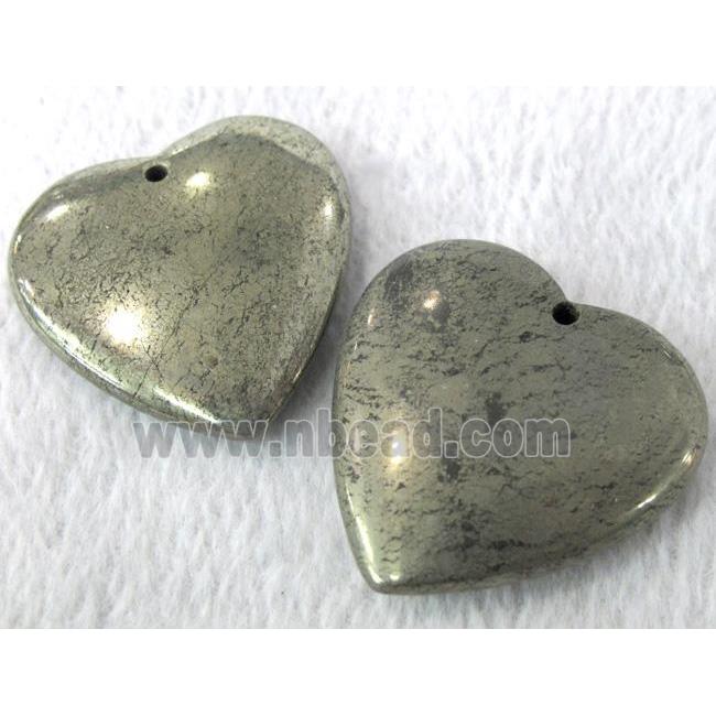natural Pyrite pendant, heart