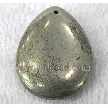 natural Pyrite pendant, teardrop
