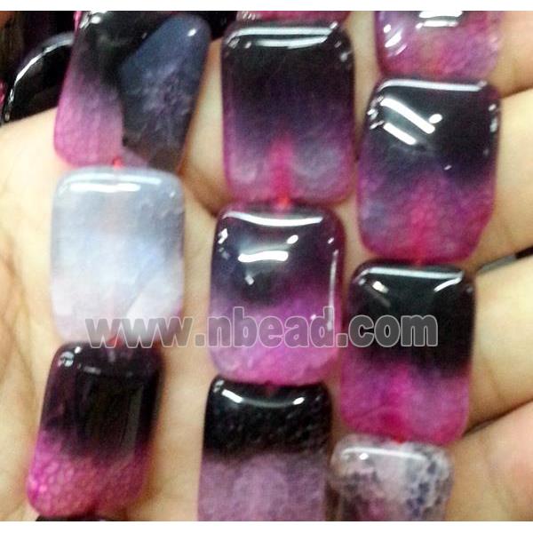 agate bead, rectangle, pink