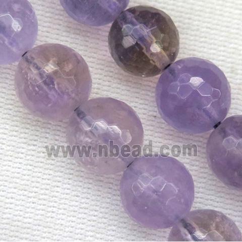 Ametrine beads, faceted round, Grade-AA