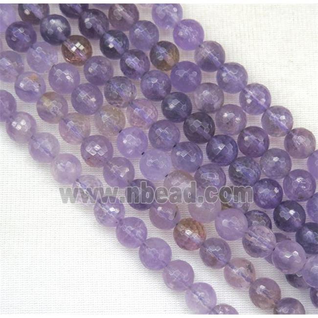 Ametrine beads, faceted round, Grade-AA