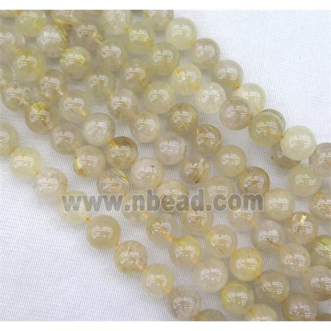 Golden Rutilated Quartz beads, round, AB-grade