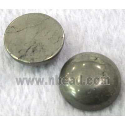 natural Pyrite Cabochon, round