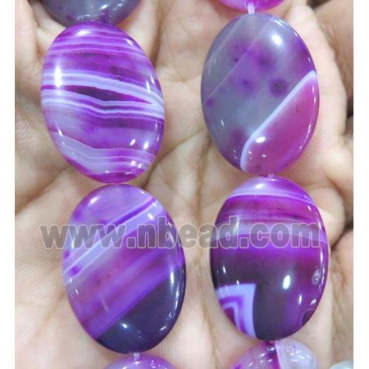 agate beads, oval, hotpink