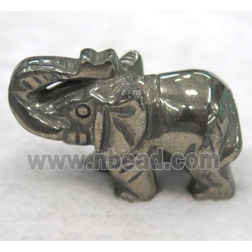 pyrite elephant pendant