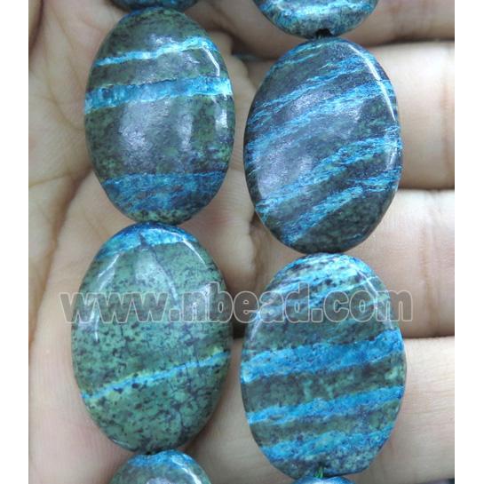 blue SilverLine jasper beads, oval