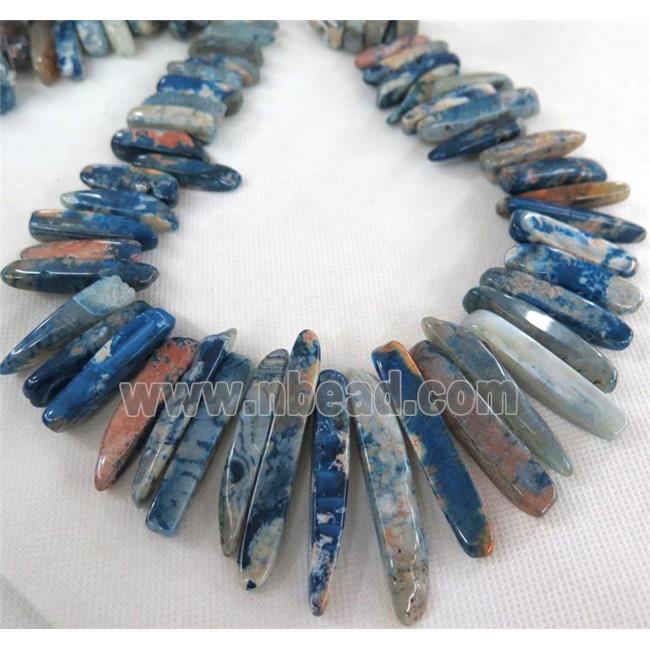 blue dragon veins agate bead, stick
