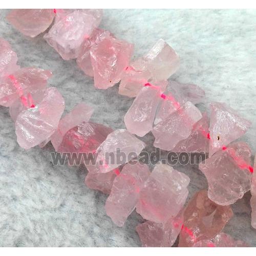 rose quartz bead, freeform