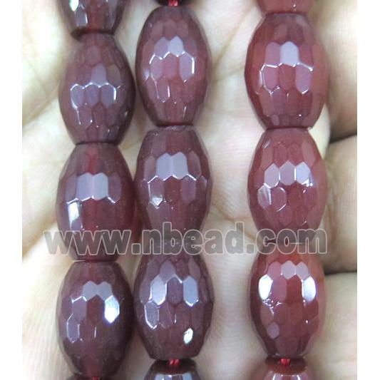 agate bead, faceted barrel