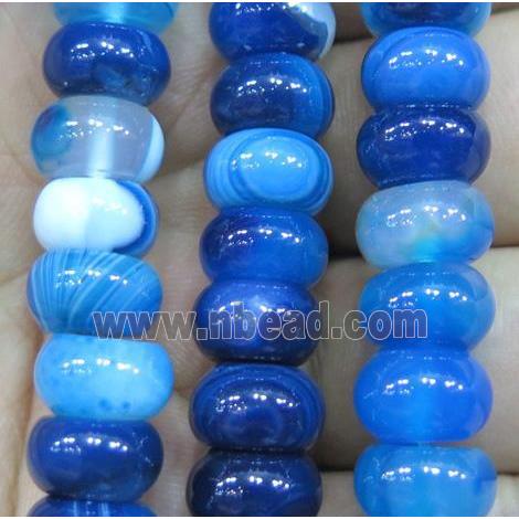 blue stripe agate beads, rondelle