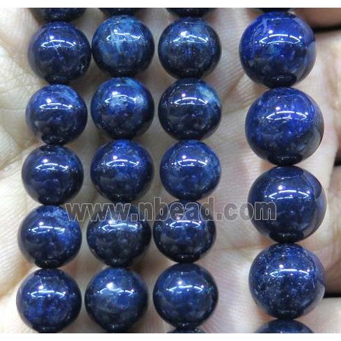 round Dumortierite beads, blue