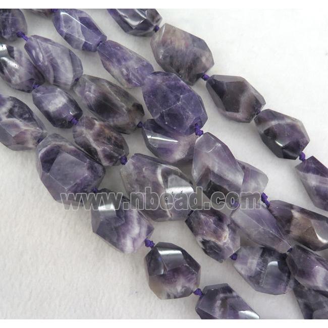 dogtooth Amethyst Beads, faceted freeform