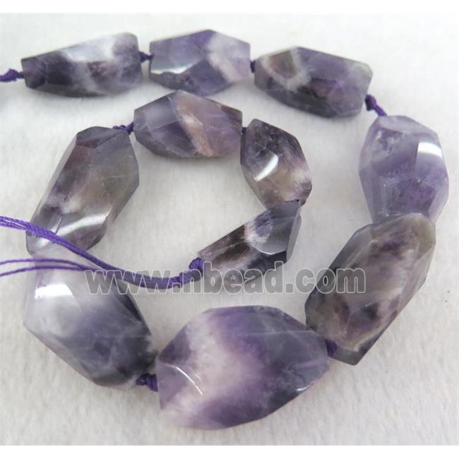dogtooth Amethyst Beads, faceted freeform