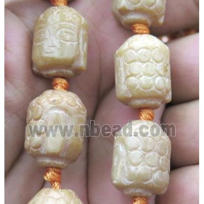 Chinese Jade Buddha Beads, yellow