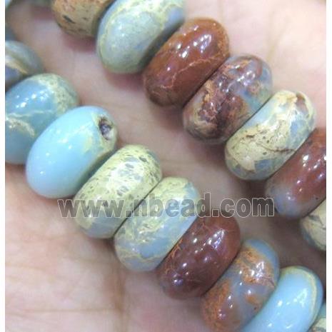 snakeskin jasper beads, rondelle