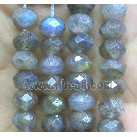 Labradorite beads, faceted rondelle, Grade-AAA