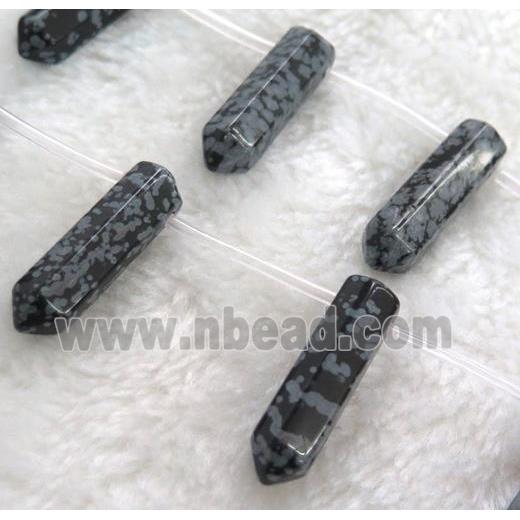snowflake jasper beads, bullet shape