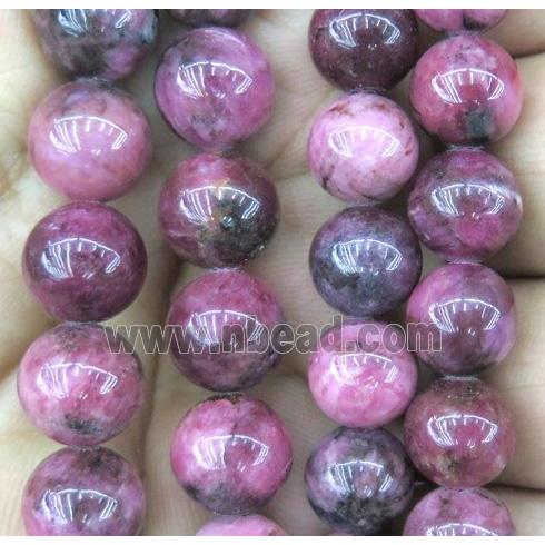 Natural Rhodonite Beads Pink Smooth Round AAA-Grade