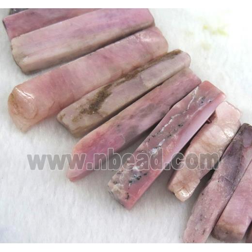 pink Opal jasper bead, stick