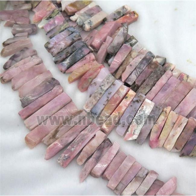 pink Opal jasper bead, stick