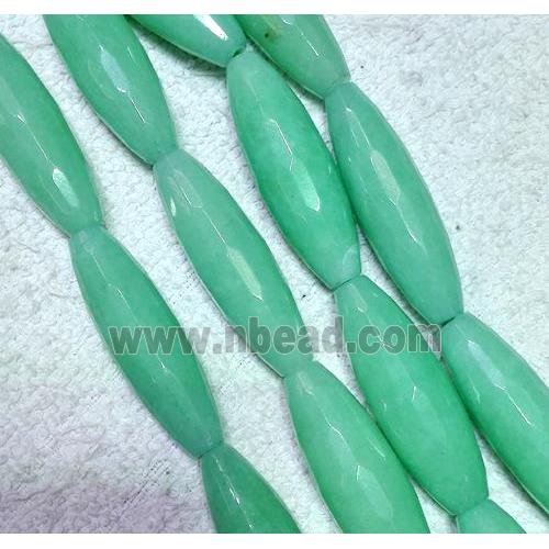 jade beads, faceted rice, green dye