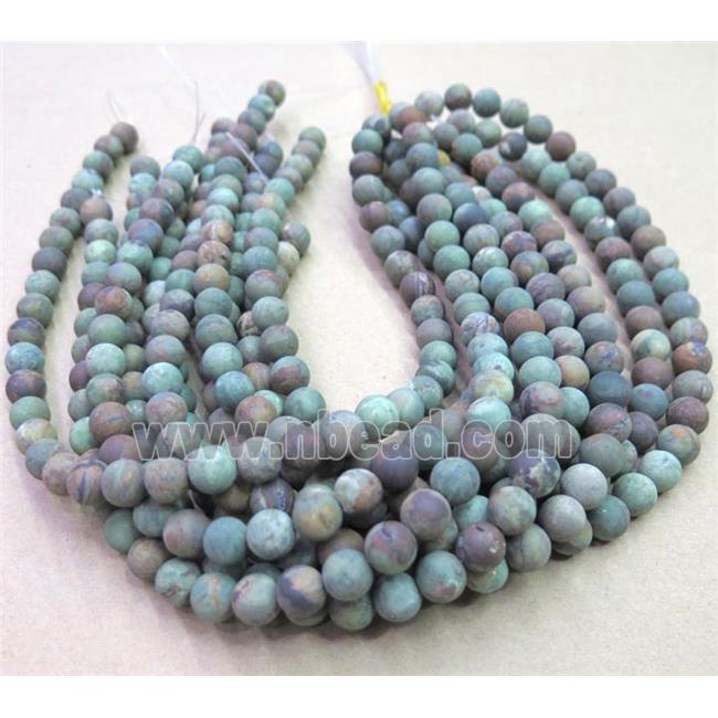 green Opal Jasper Beads, matte, round