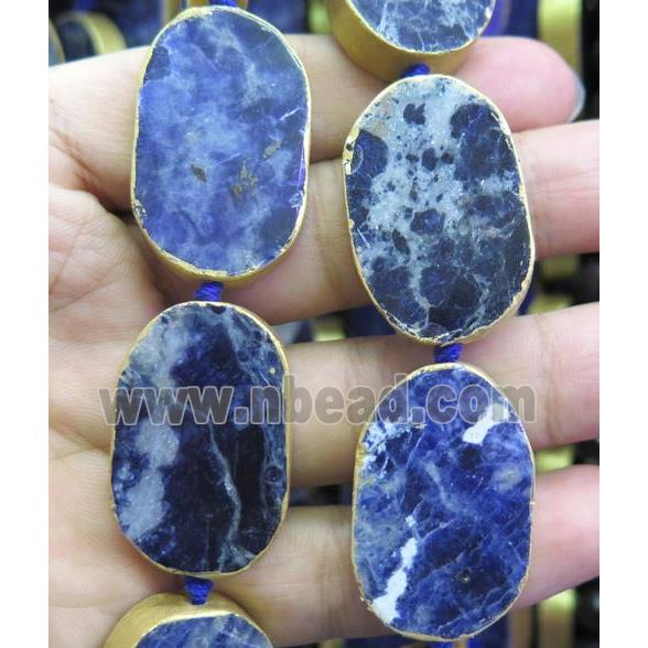 Sodalite beads, oval
