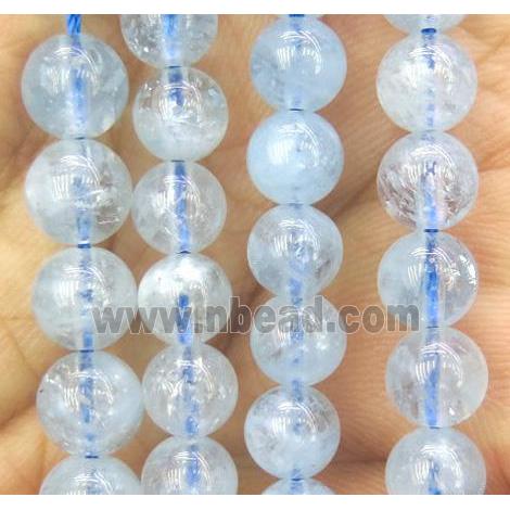 round natural Aquamarine beads, AA-Grade