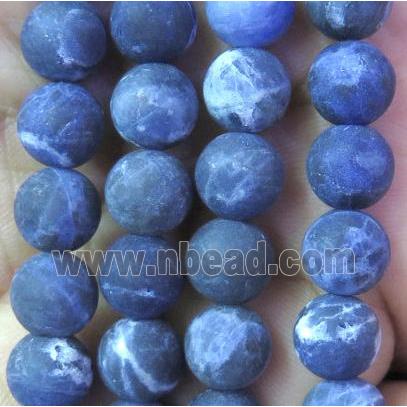 Natural Blue Sodalite Beads Round Matte