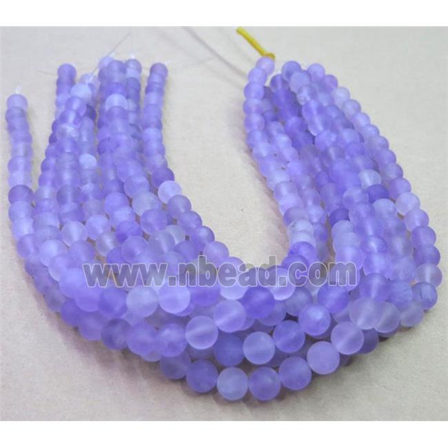 round matte Amethyst Beads